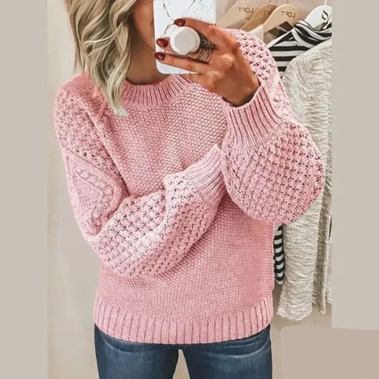 Kirti | Crew Neck Textured Knit Jumper