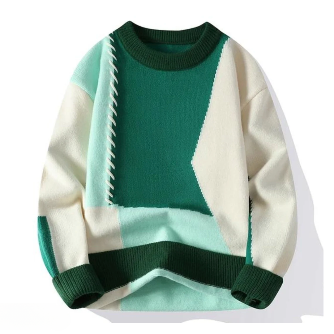 Fridolin | Sweater with Colour Block Patchwork Knit