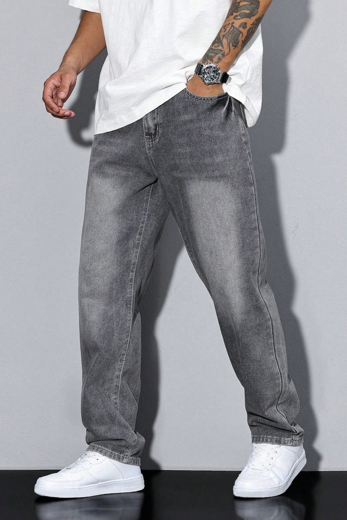 Bullock | Relaxed Straight Leg Jeans with Faded Finish