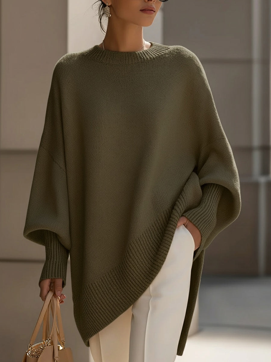 Sheryl | Oversized Knit Jumper with Asymmetric Hem