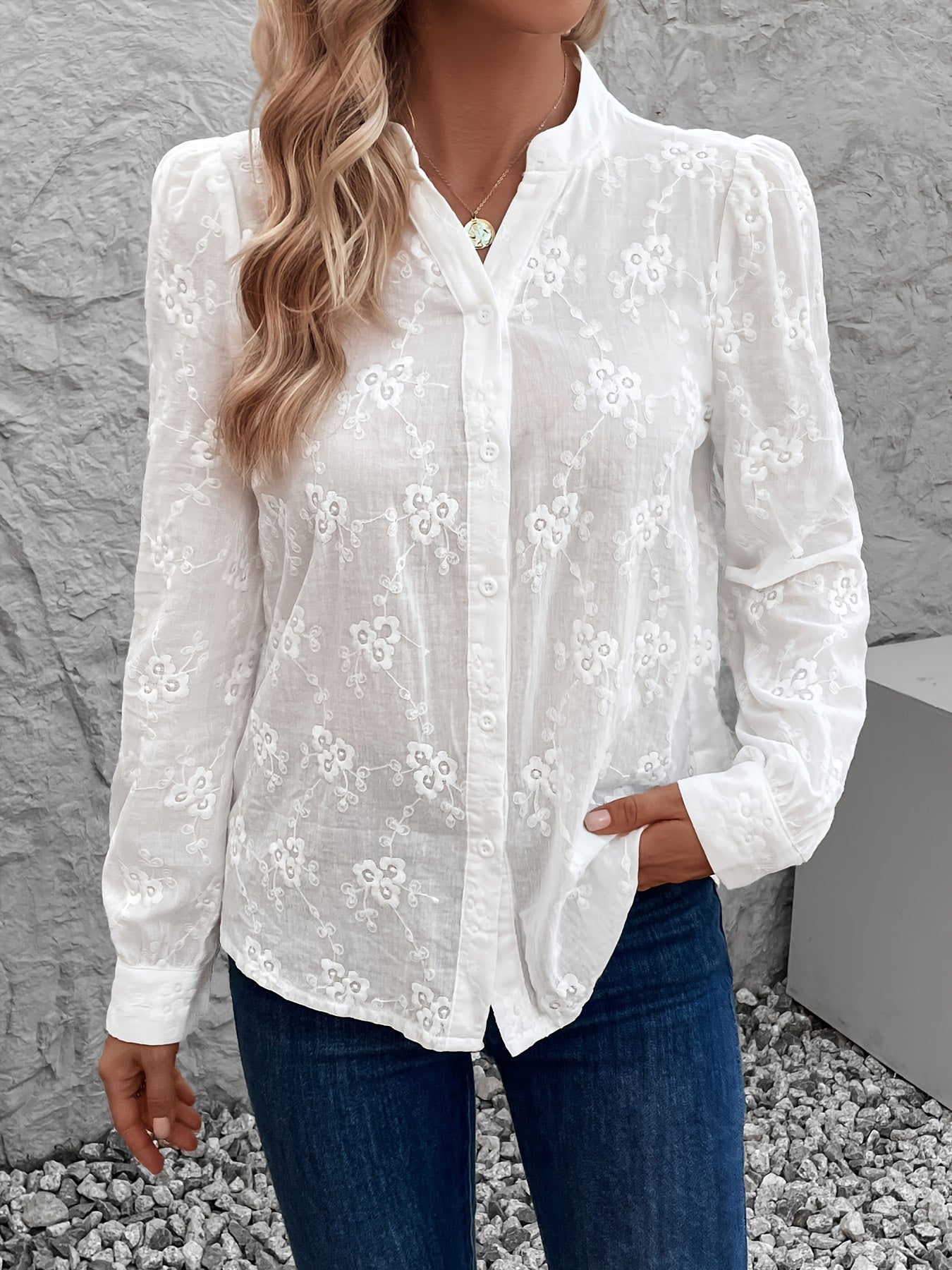 Verilou | Long Sleeve Embroidery Shirt