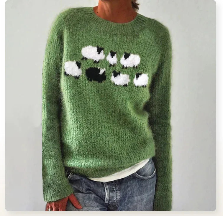 Svenja | Knit Jumper with Patterned Yoke and Long Sleeves