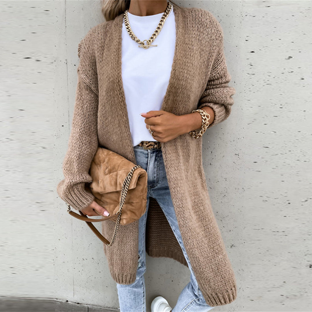 Lois | Longline Knit Cardigan with Open Front