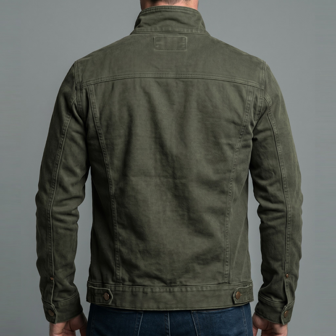 Narick | Denim-Style Jacket with Zip Pockets and Collar