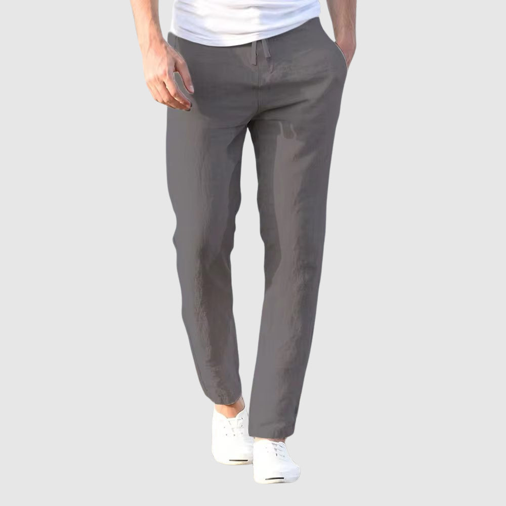 Venancio -  Linen Drawstring Slim Fit Casual Pants