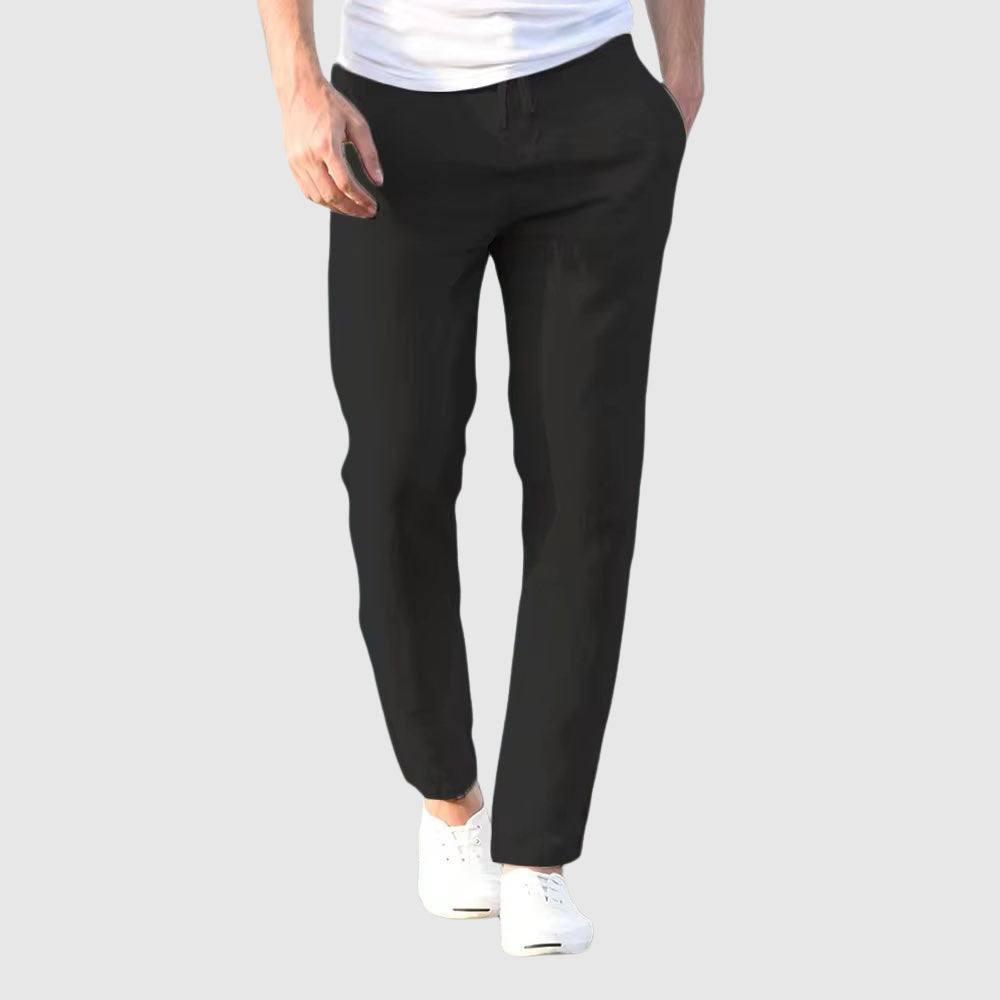 Venancio -  Linen Drawstring Slim Fit Casual Pants