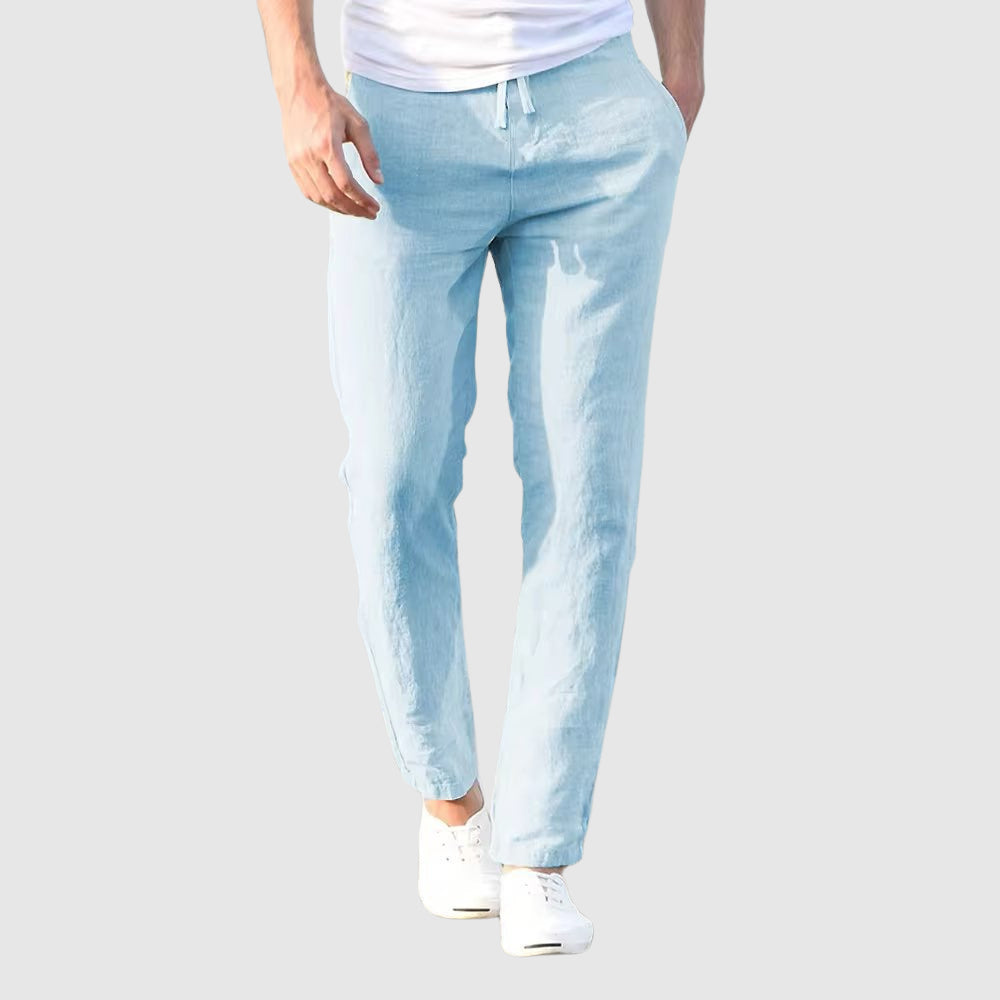Venancio -  Linen Drawstring Slim Fit Casual Pants