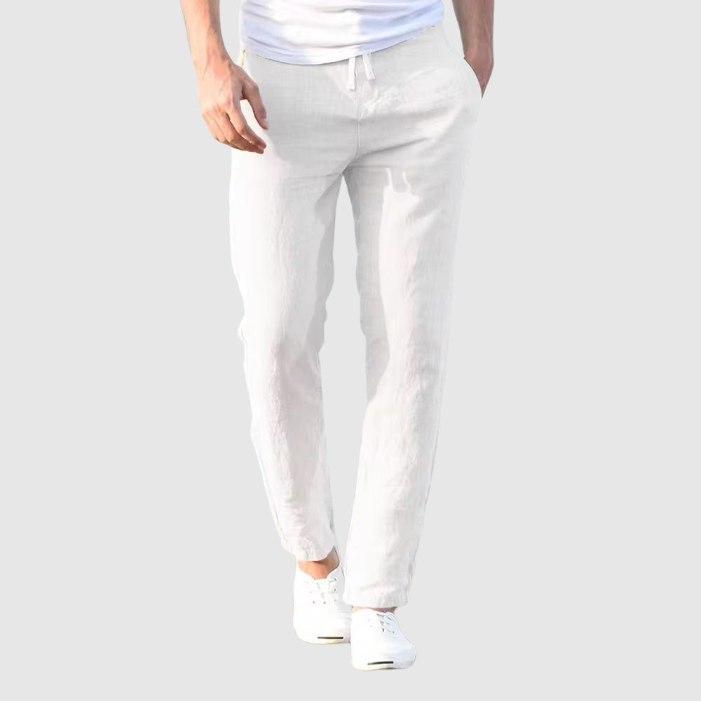 Venancio -  Linen Drawstring Slim Fit Casual Pants