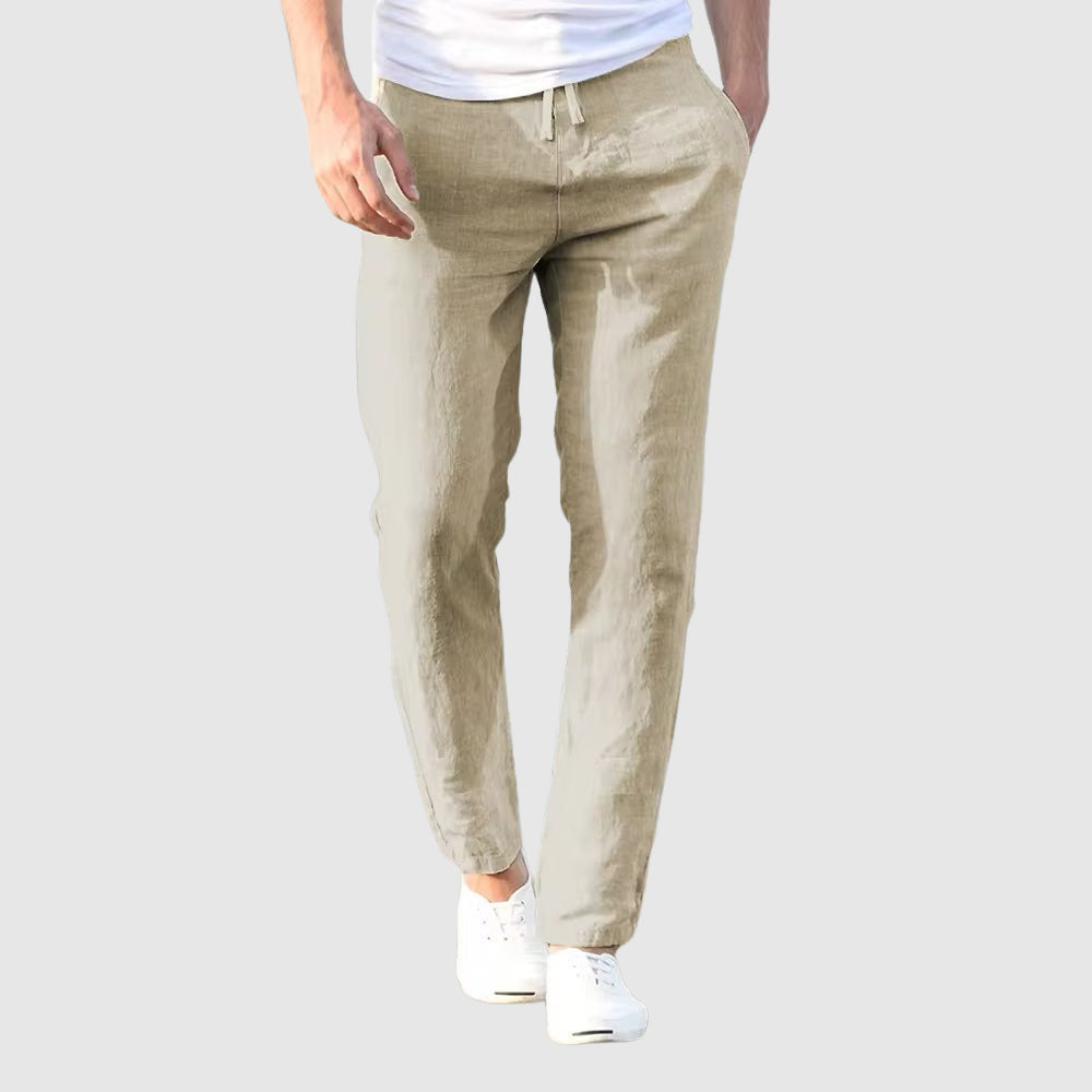 Venancio -  Linen Drawstring Slim Fit Casual Pants