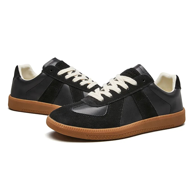 Andrzej | Lace Up Low Top Trainers with Brown Soles
