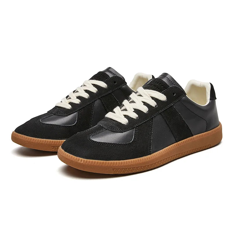 Andrzej | Lace Up Low Top Trainers with Brown Soles