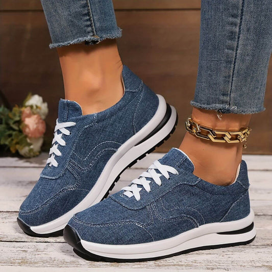 Estela | Denim Style Lace Up Trainers