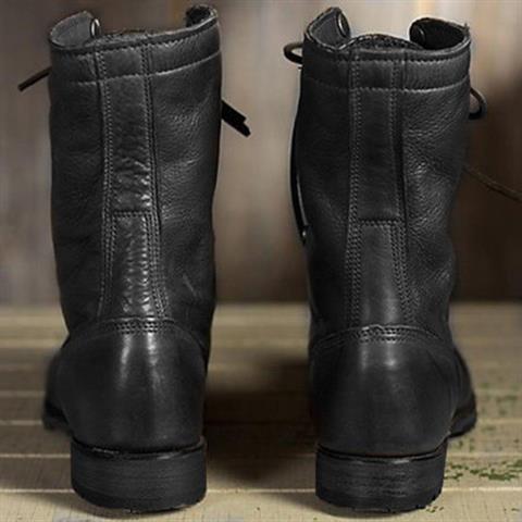 Leon | Mid-Calf Lace-Up Boots with Rounded Toe