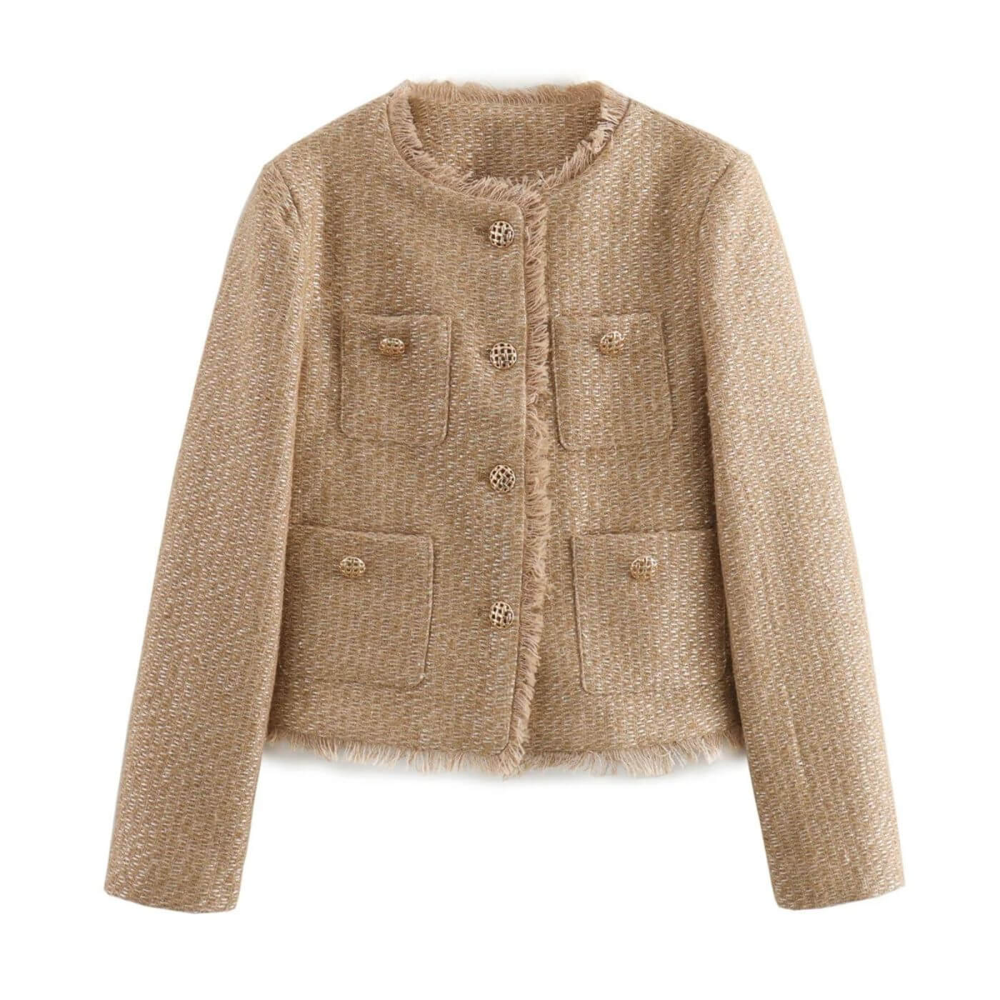 Graciana | Tweed Style Button Front Jacket