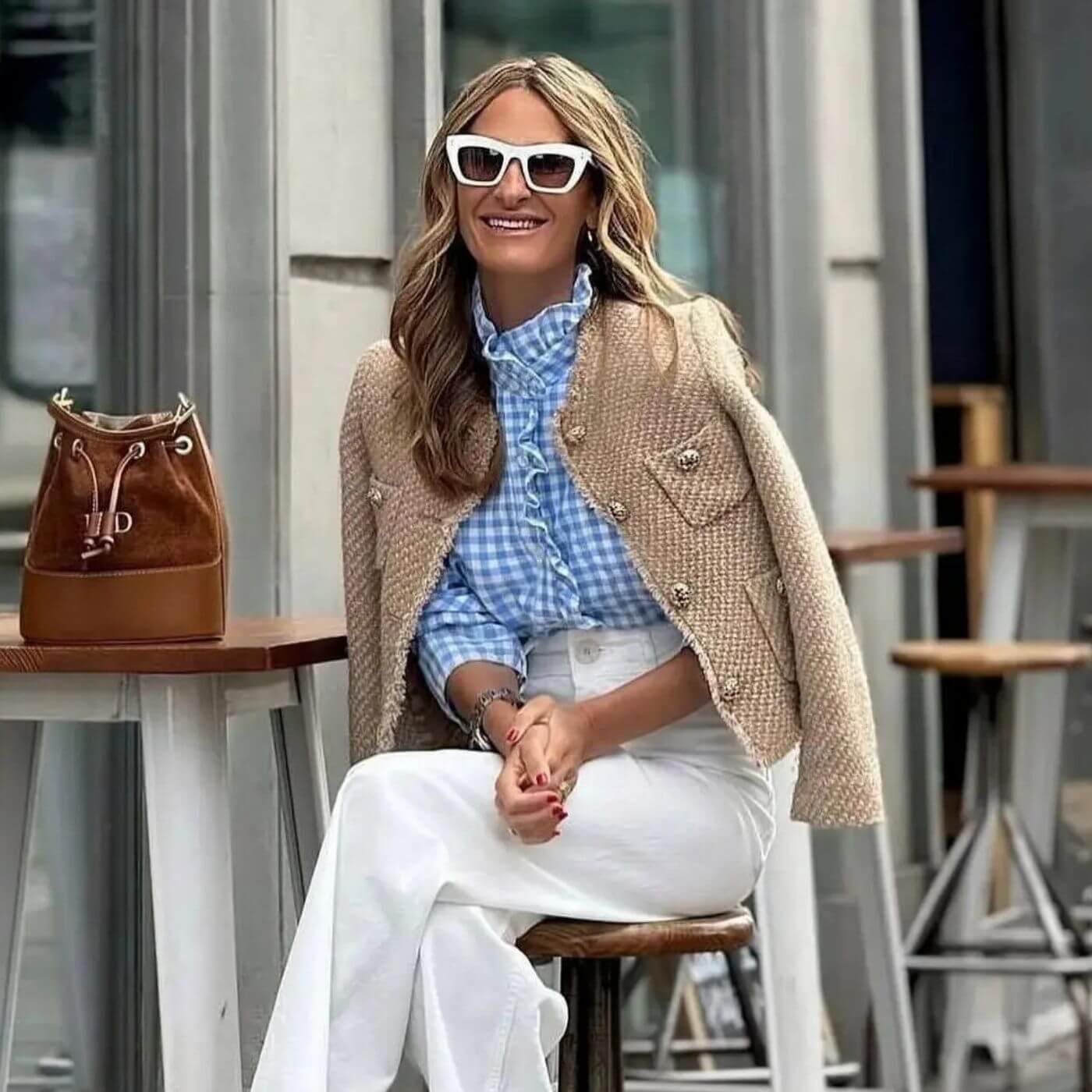 Graciana | Tweed Style Button Front Jacket