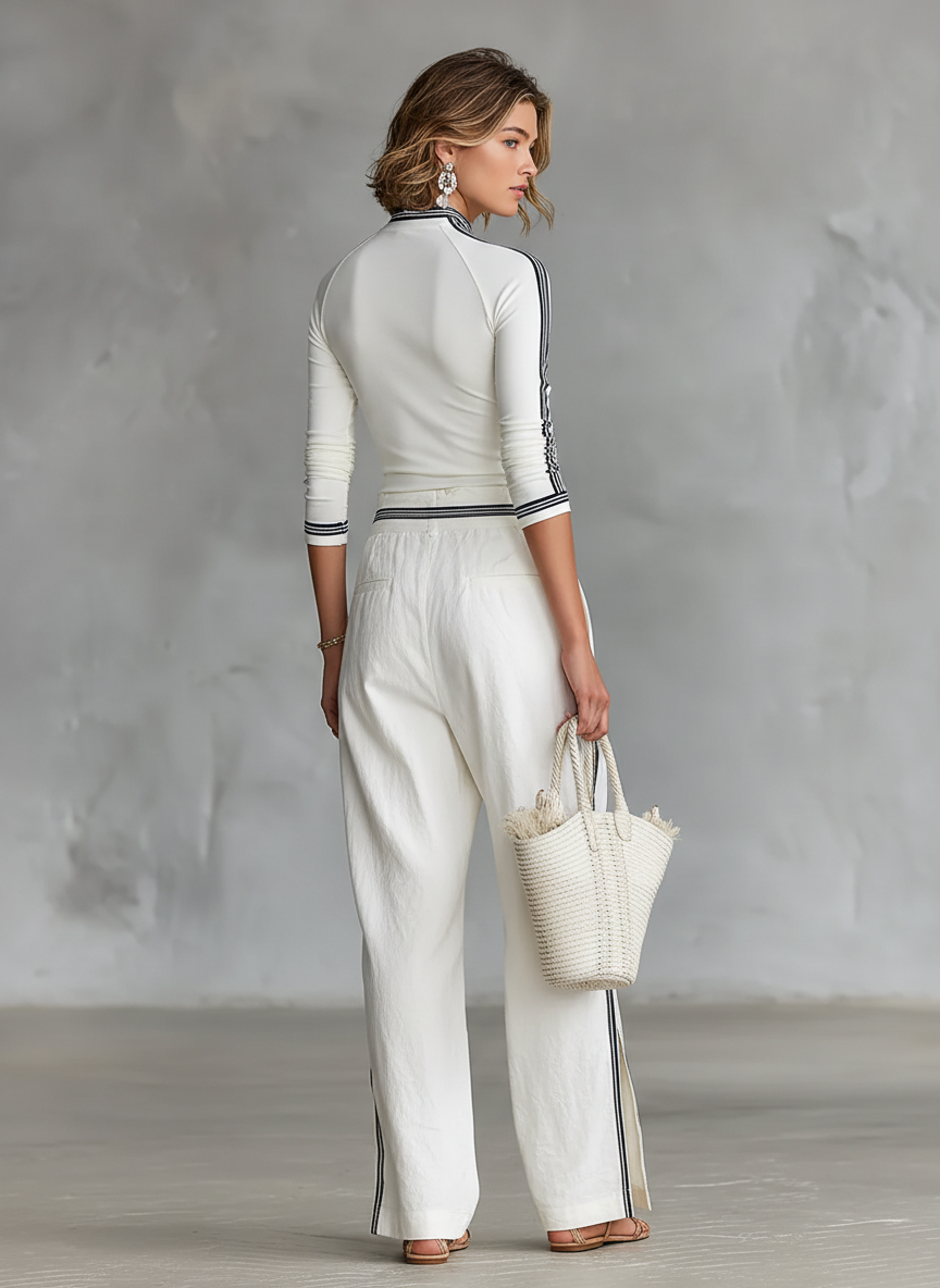 Tyssa | Contrast Stripe Two-Piece Co-ord Set