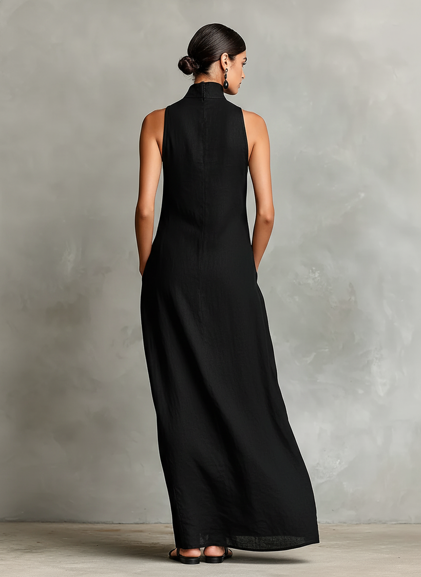 Imeria | Sleeveless High Neck Maxi Dress