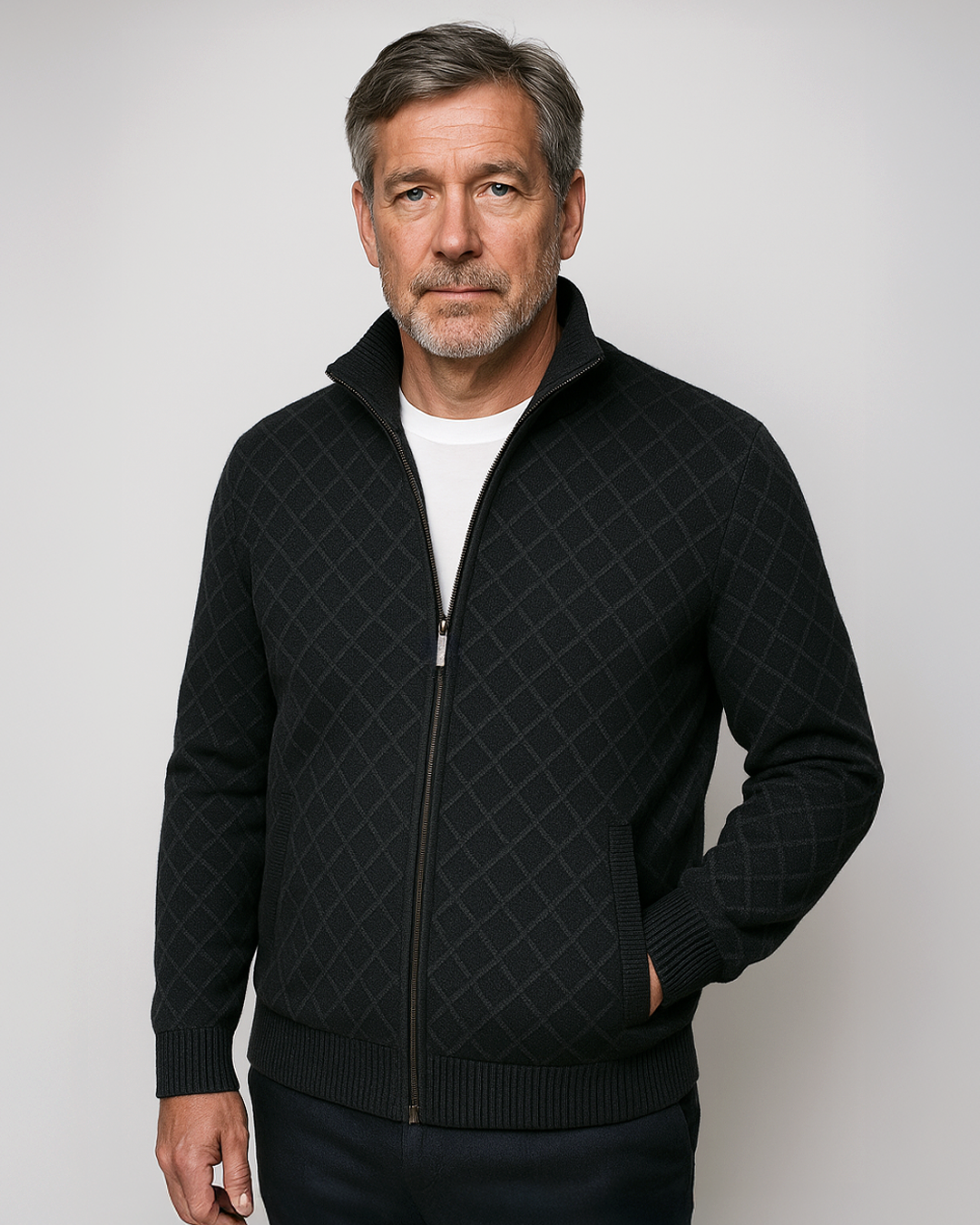 Gilberg | Checked Knit Zip Jacket