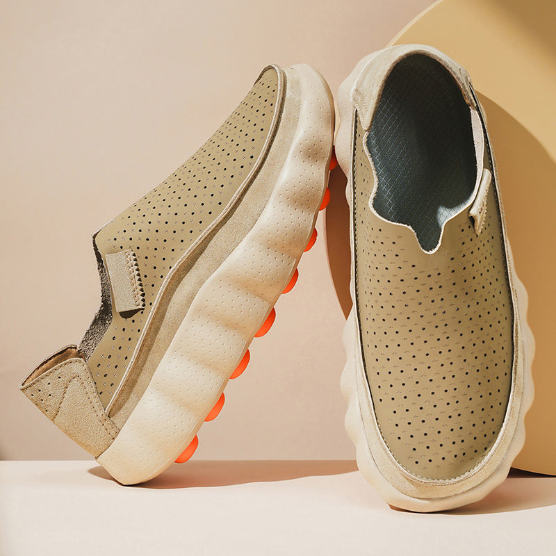 Sameth | Slip On Shoes with Perforated Panelled Uppers