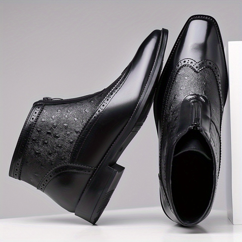 Butler - Ankle Boots Front Zip Square Toe