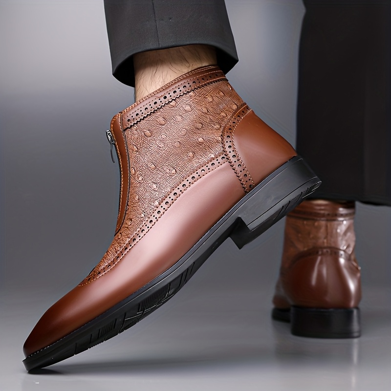 Butler - Ankle Boots Front Zip Square Toe