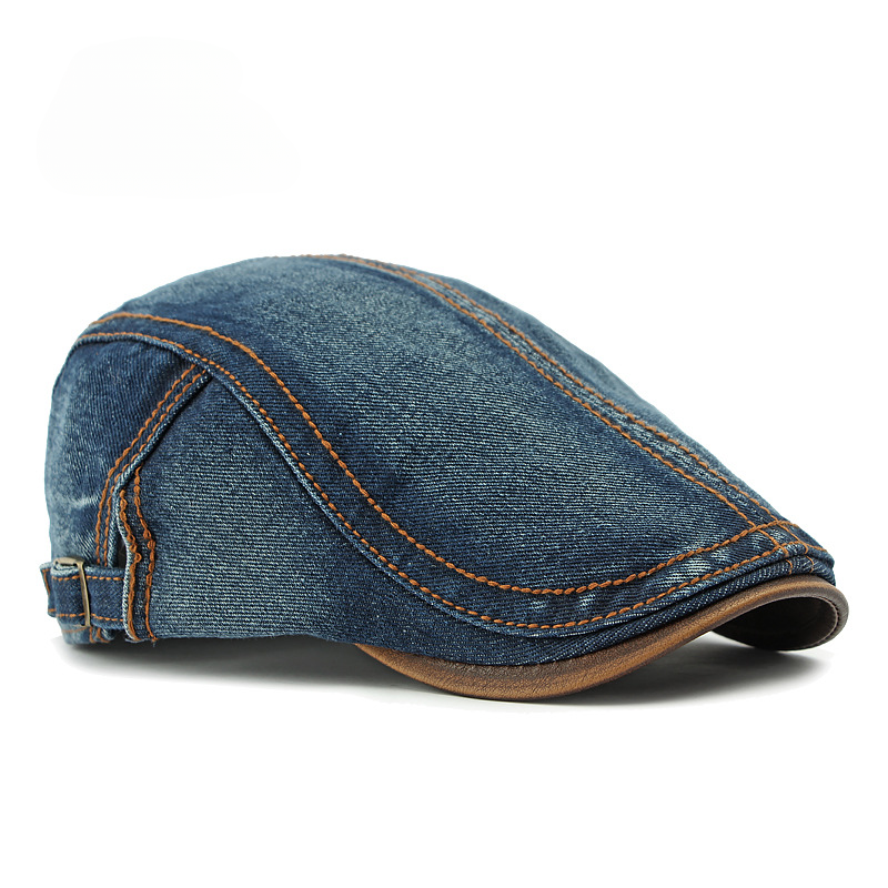 DenvaroCrest | Denim Flat Cap with Contrast Stitching