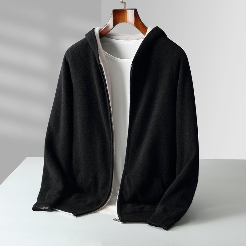 Ayalon | Hooded Cardigan with Reversible Full-Zip Design