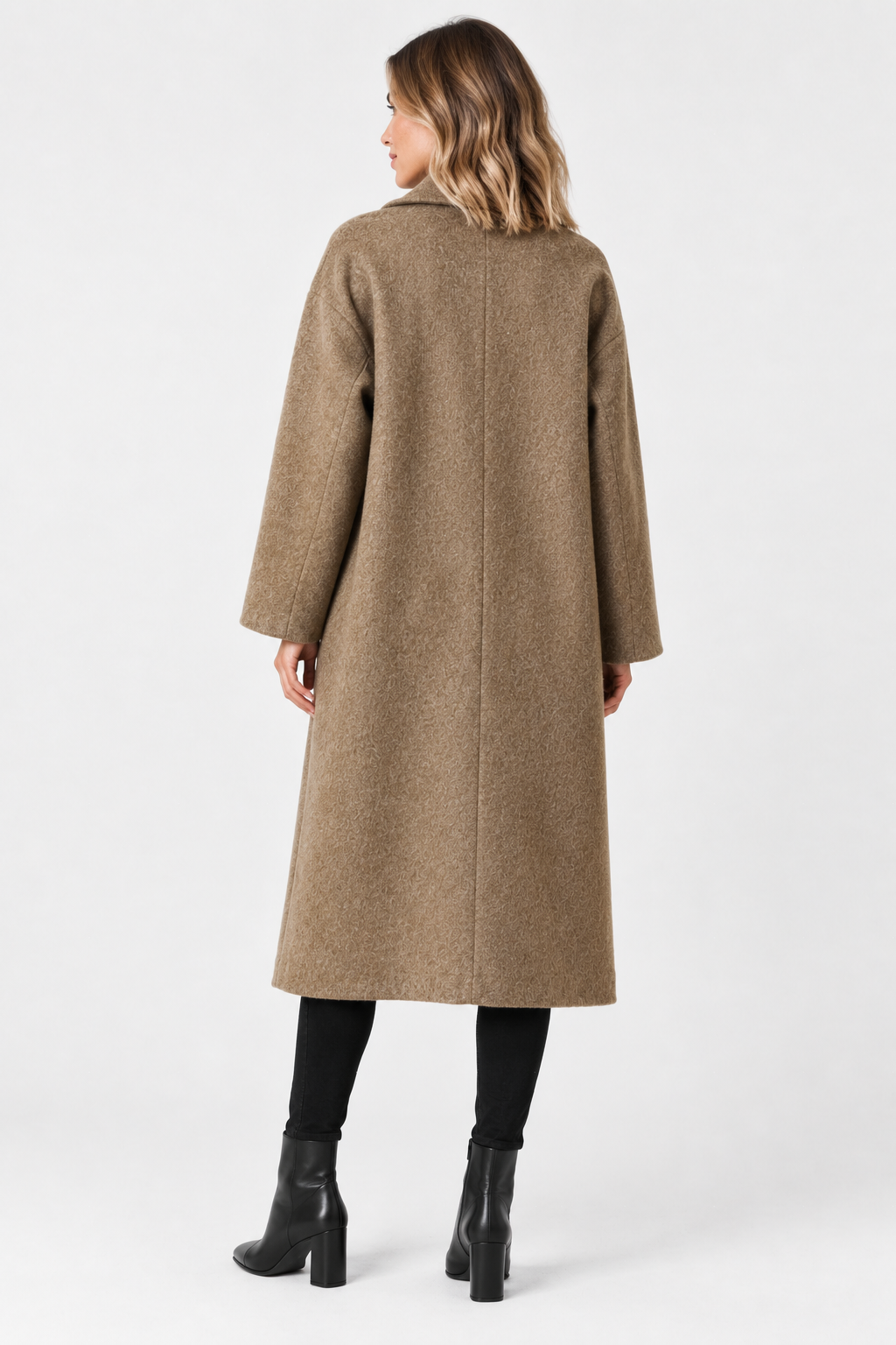 Erika | Longline Double Breasted Coat with Notched Lapels