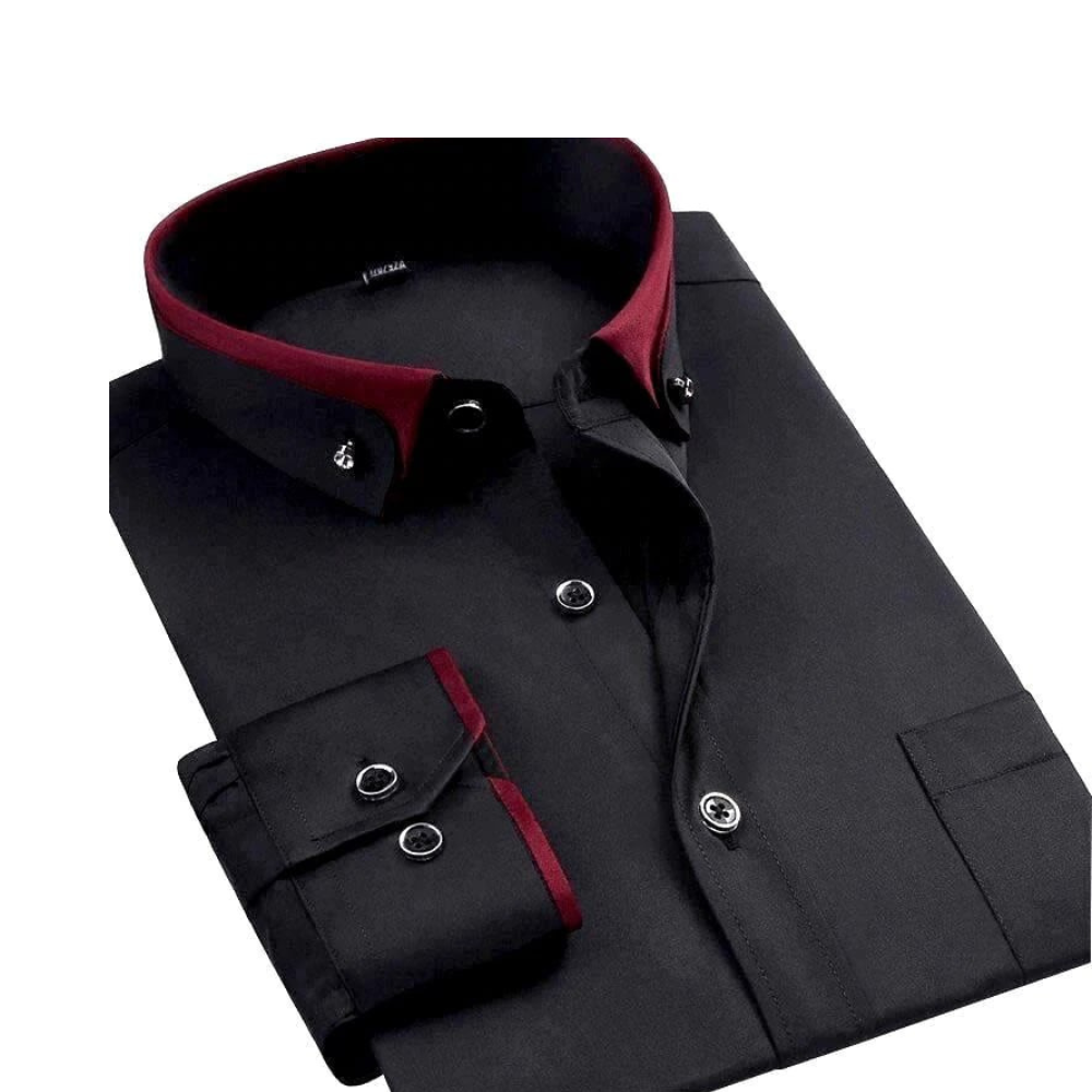 Abram | Contrast Collar Long Sleeve Button Shirt