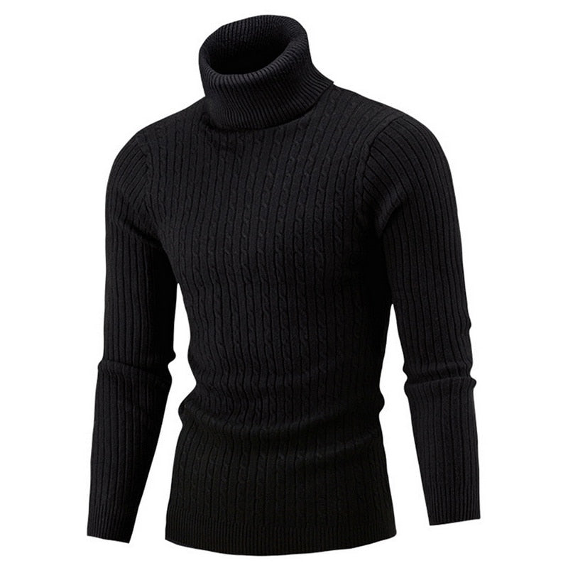 Wijnand | Cable Knit Turtleneck Jumper with Ribbed Sleeves