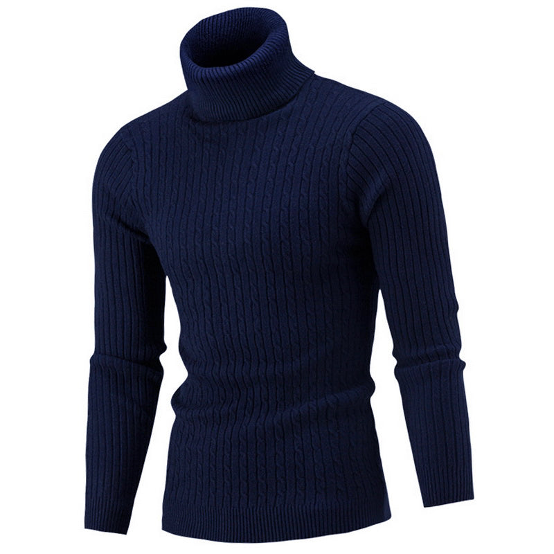 Wijnand | Cable Knit Turtleneck Jumper with Ribbed Sleeves