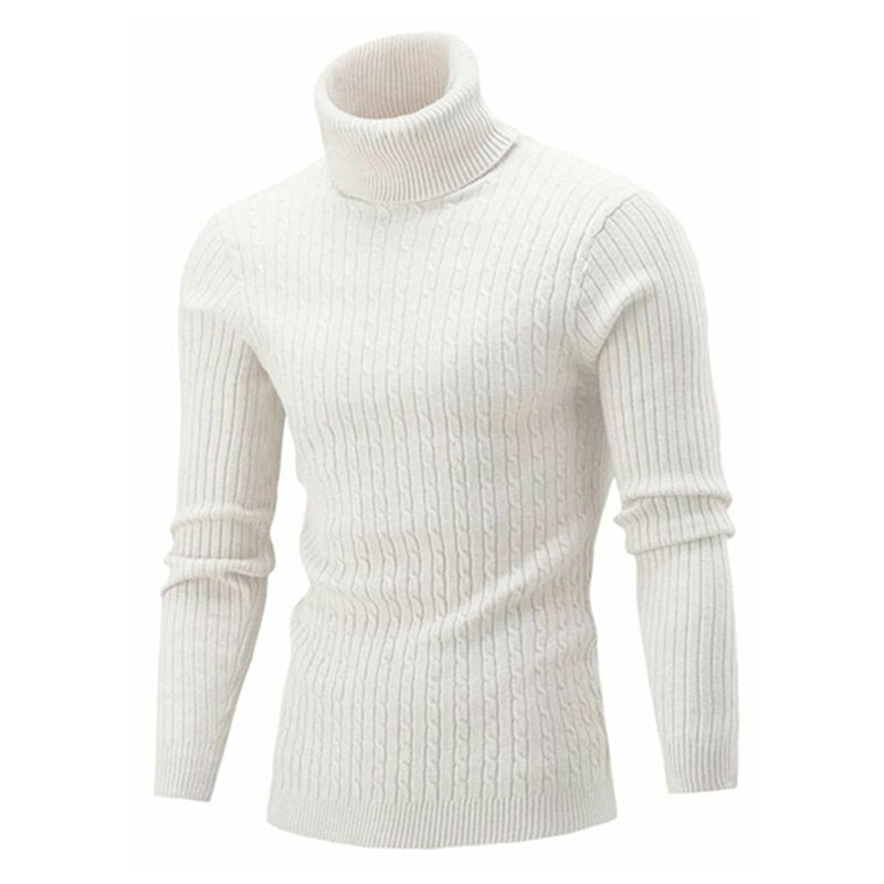 Wijnand | Cable Knit Turtleneck Jumper with Ribbed Sleeves