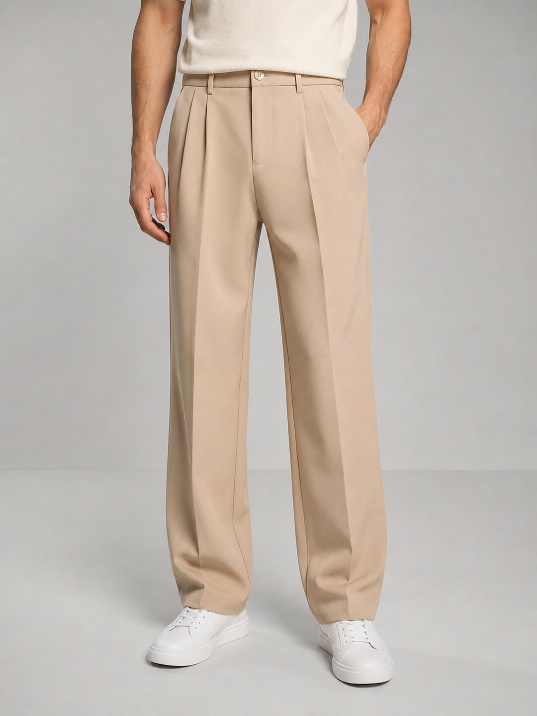 Jimmy | Pleated Straight Leg Trousers