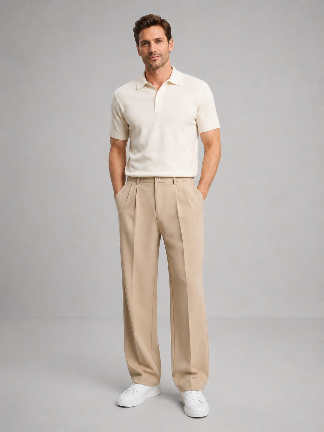 Jimmy | Pleated Straight Leg Trousers
