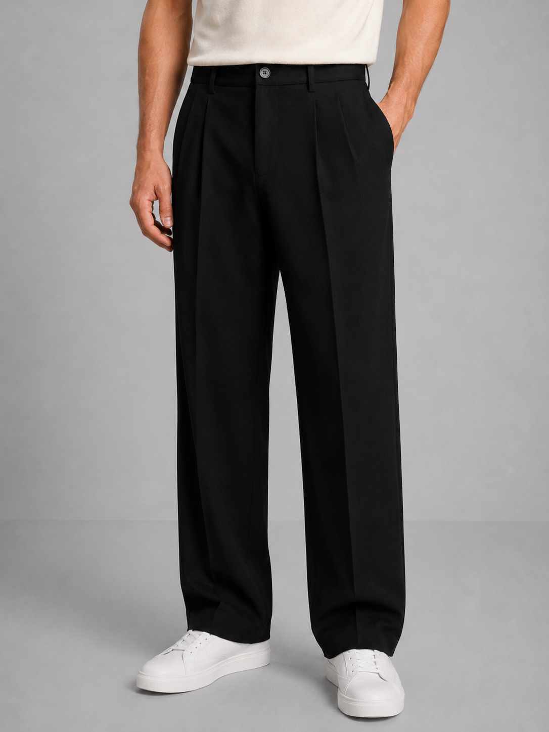 Jimmy | Pleated Straight Leg Trousers