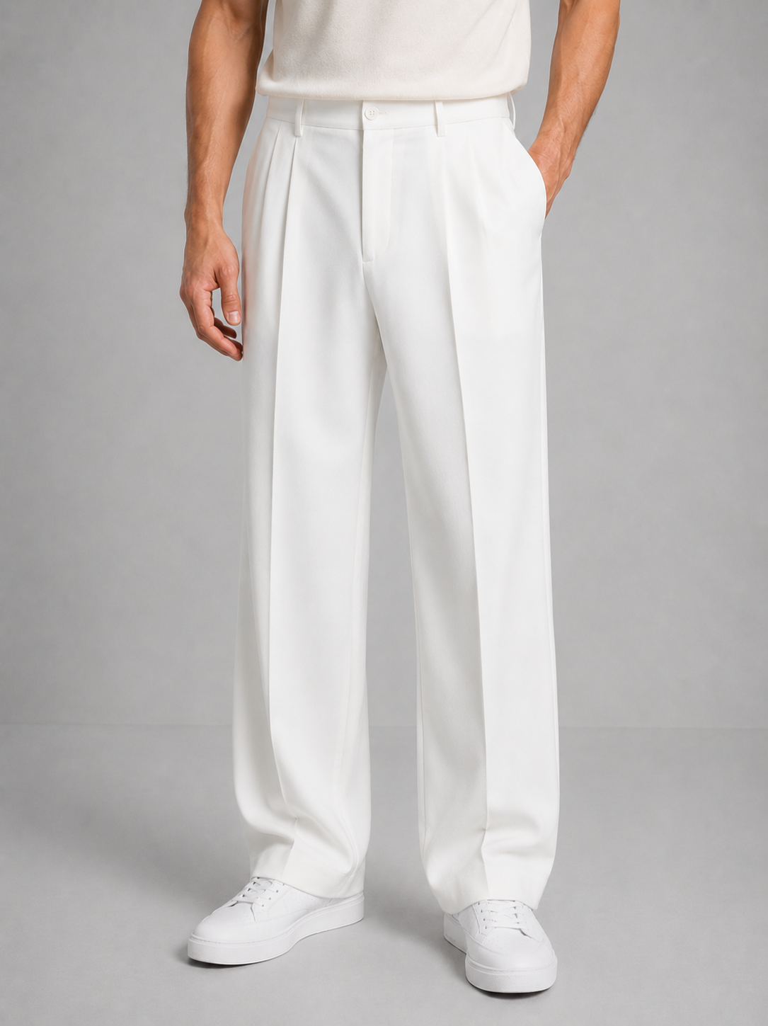 Jimmy | Pleated Straight Leg Trousers