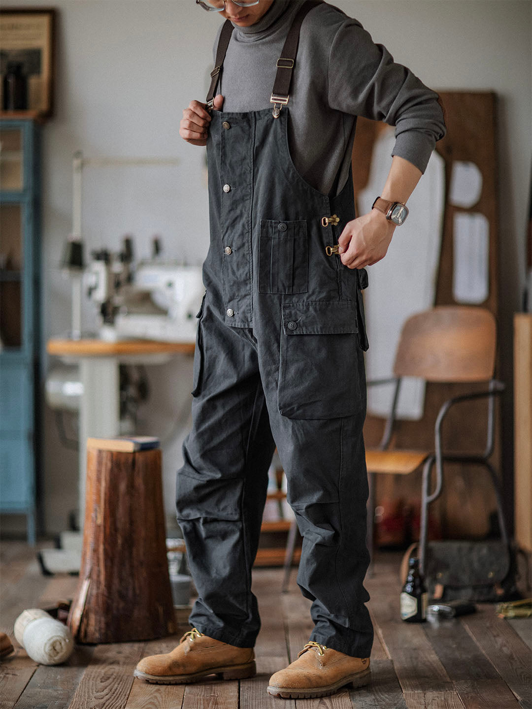 Ashton | Canvas Utility Pocket Overalls