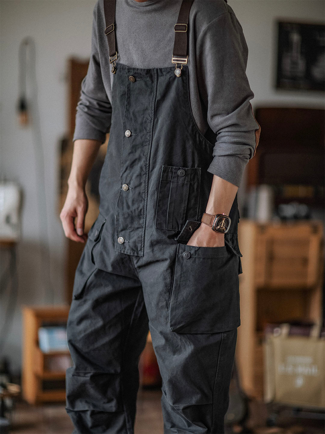 Ashton | Canvas Utility Pocket Overalls