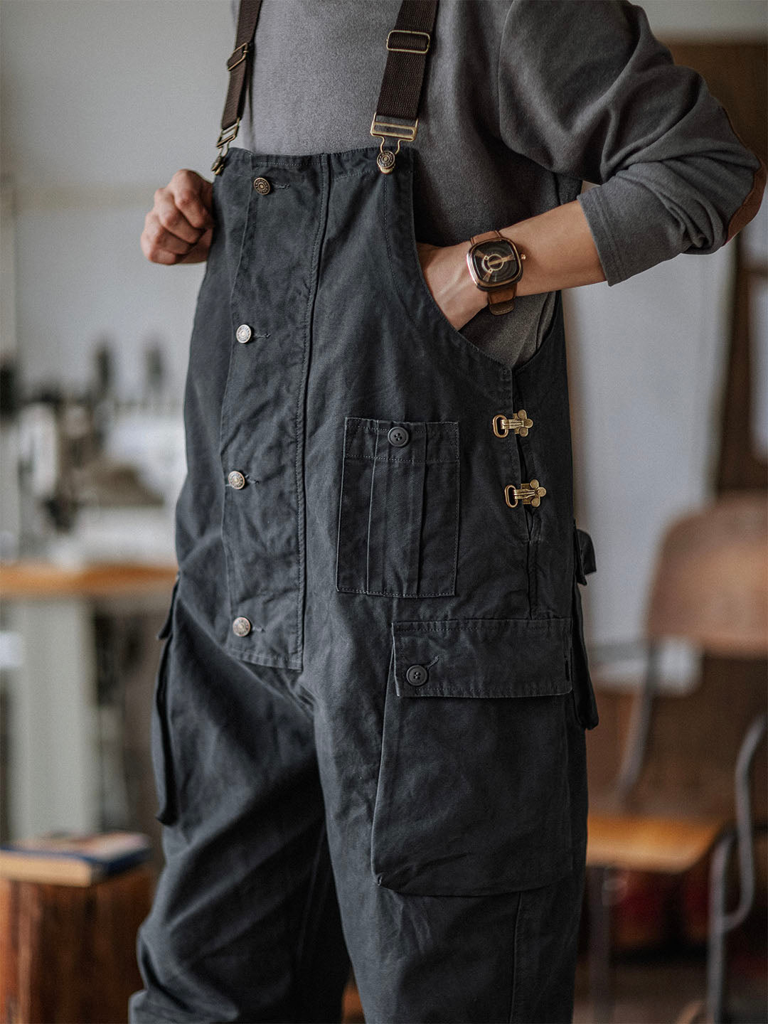 Ashton | Canvas Utility Pocket Overalls