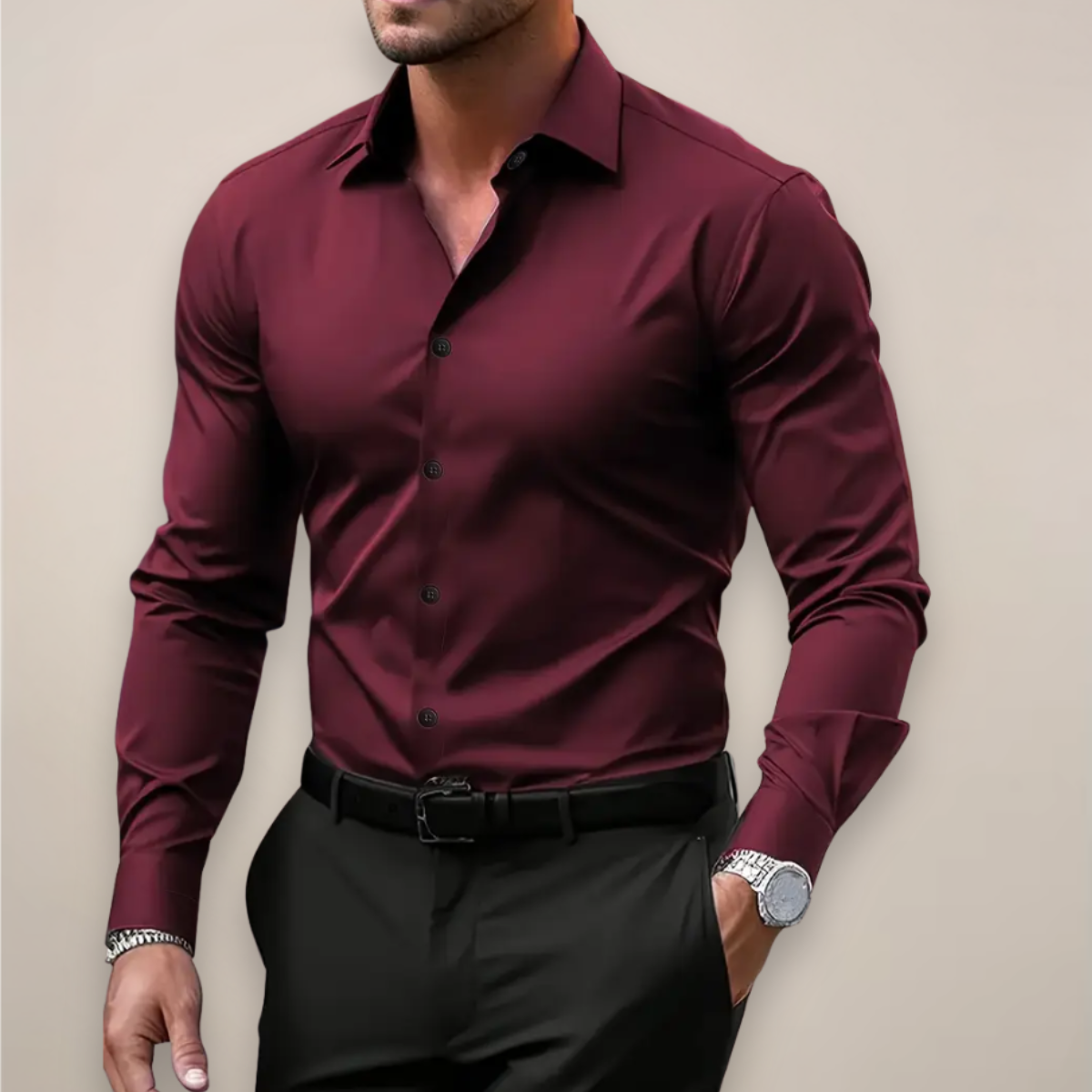 Brenno | Slim Fit Long Sleeve Button Shirt