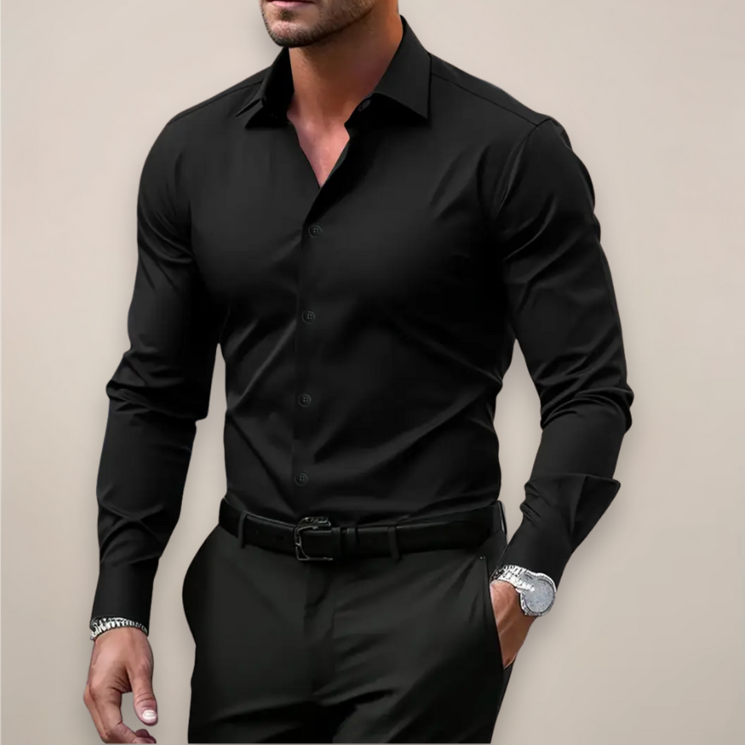 Alejandro | Fitted Long Sleeve Shirt with Point Collar
