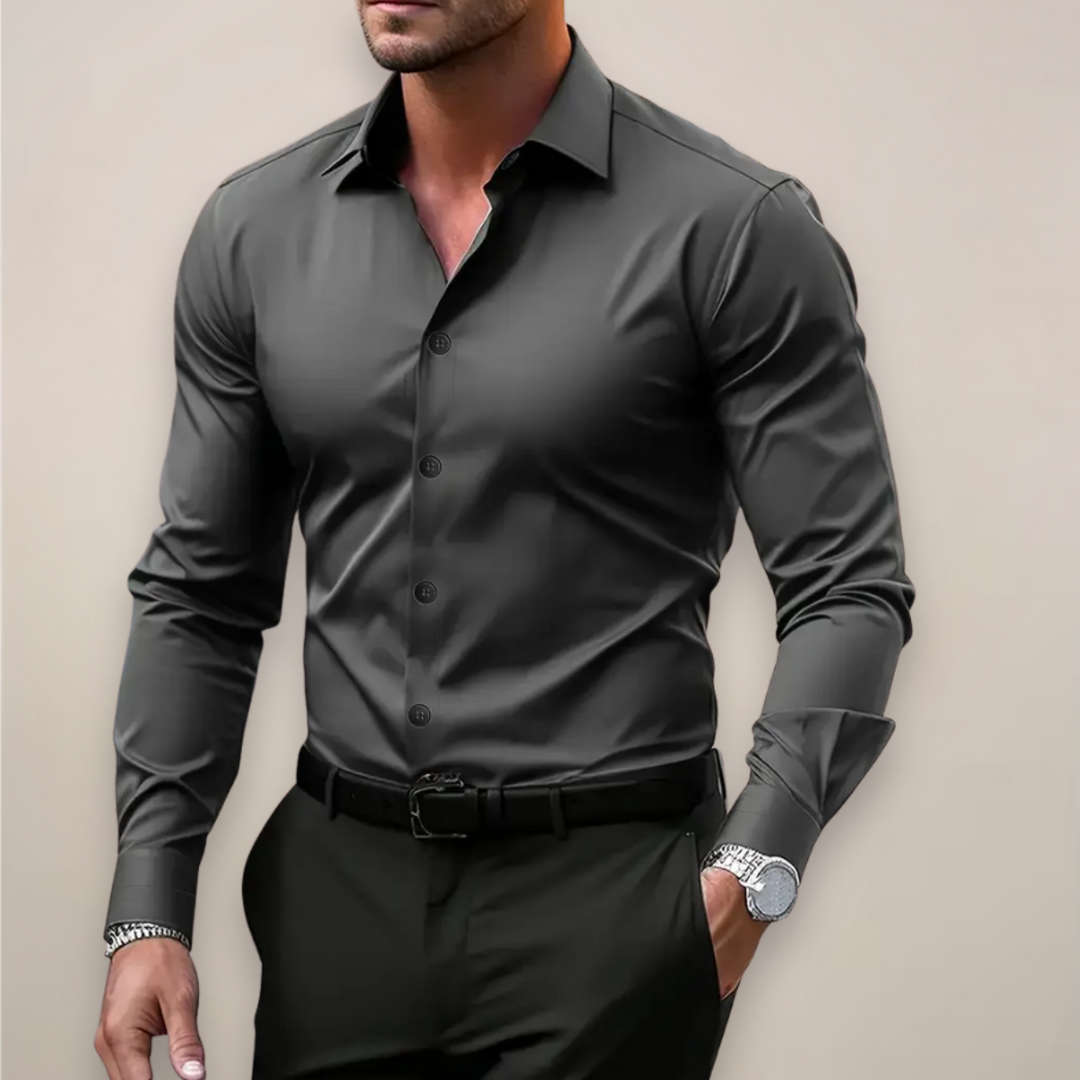 Alejandro | Fitted Long Sleeve Shirt with Point Collar