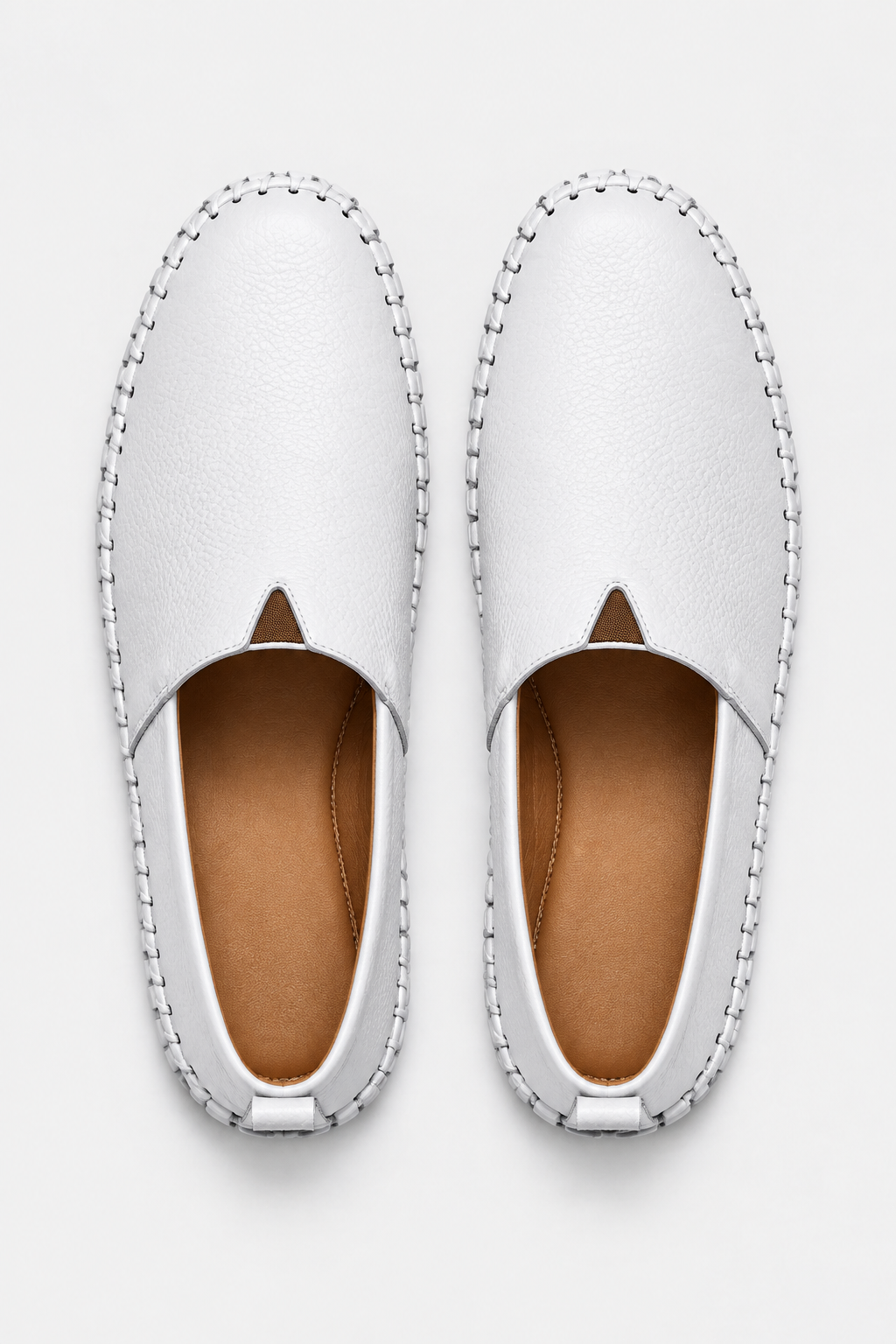 Darrell | Textured Slip-On Loafers with Contrast Stitching