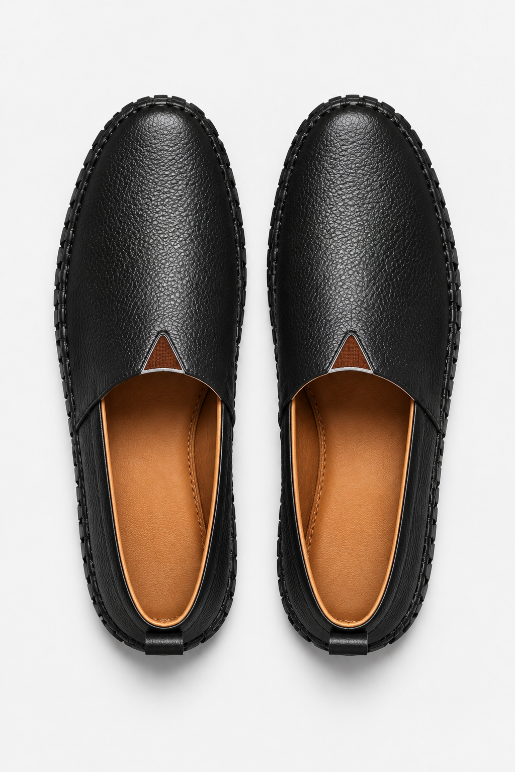 Darrell | Textured Slip-On Loafers with Contrast Stitching