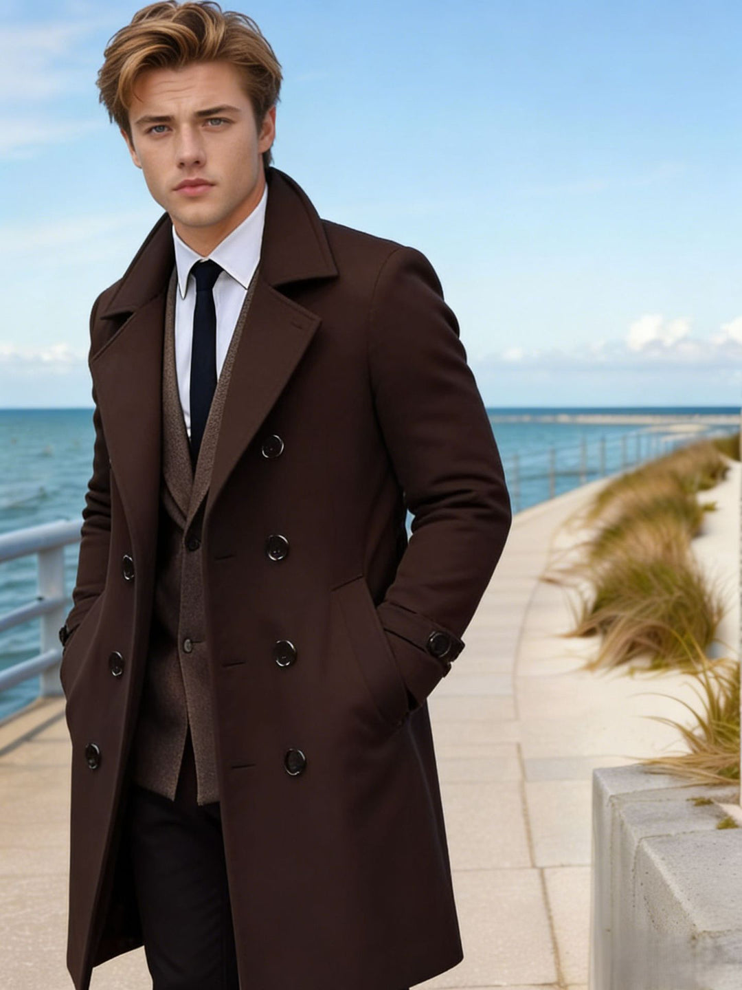 Grahame | Longline Coat with Notched Lapels