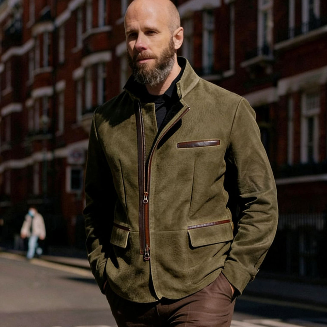 Amarjit | Stand Collar Jacket with Asymmetric Zip