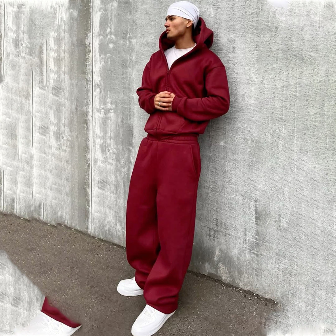 Gertrude | Hoodie and Trousers Set with Zip Front