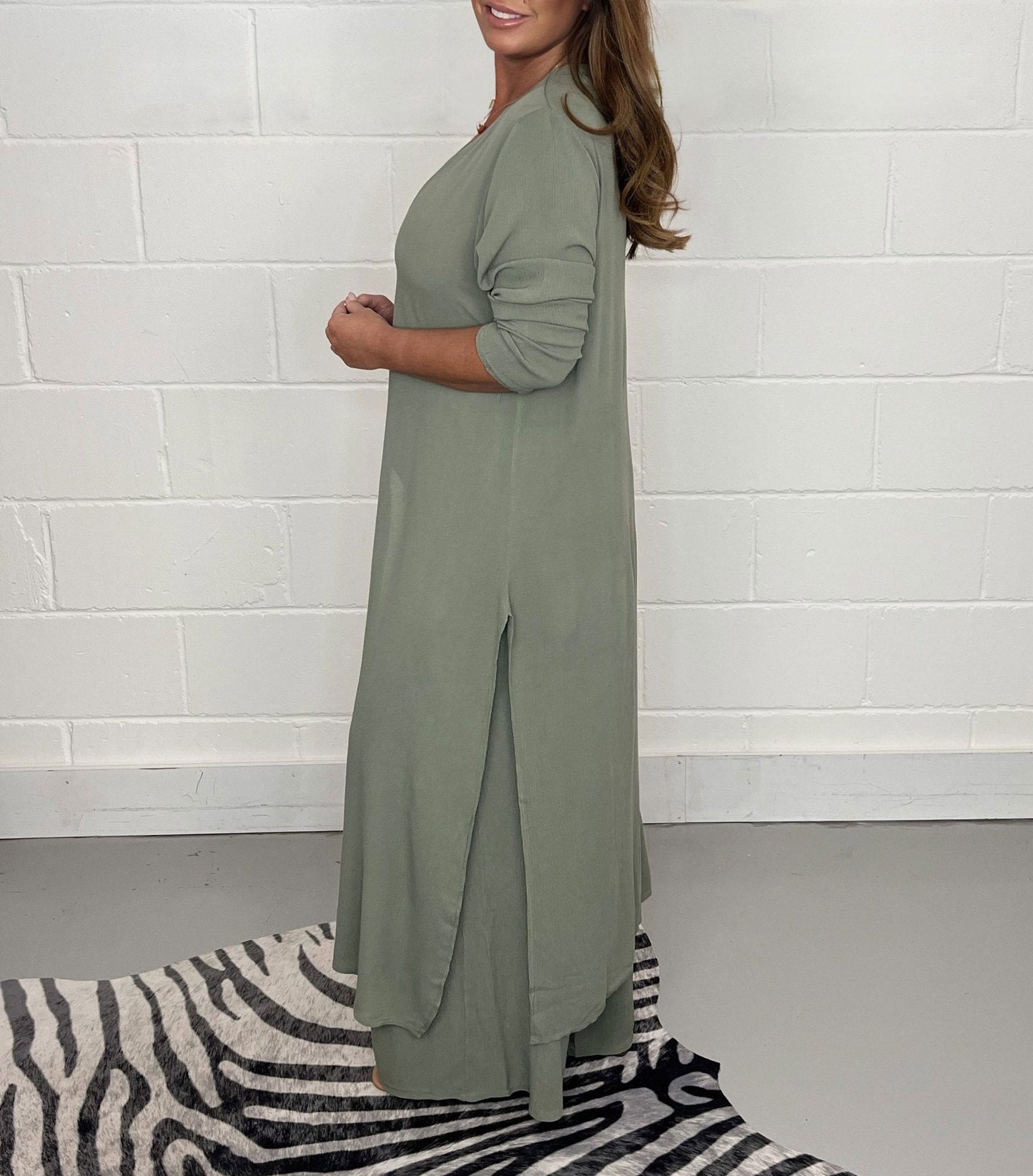 Alejandra | Two-Piece V-Neck Longline Tunic Trouser Set