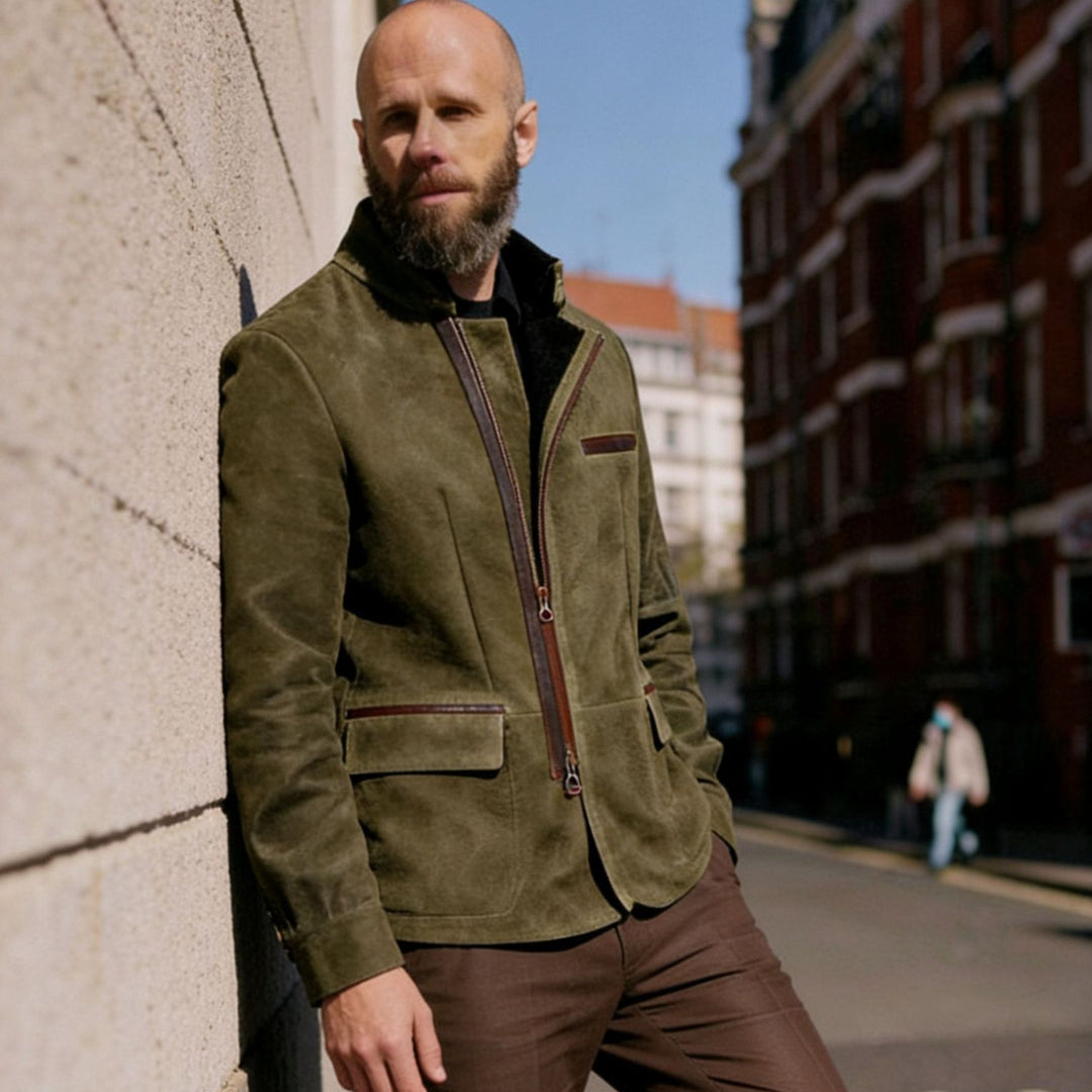 Amarjit | Stand Collar Jacket with Asymmetric Zip