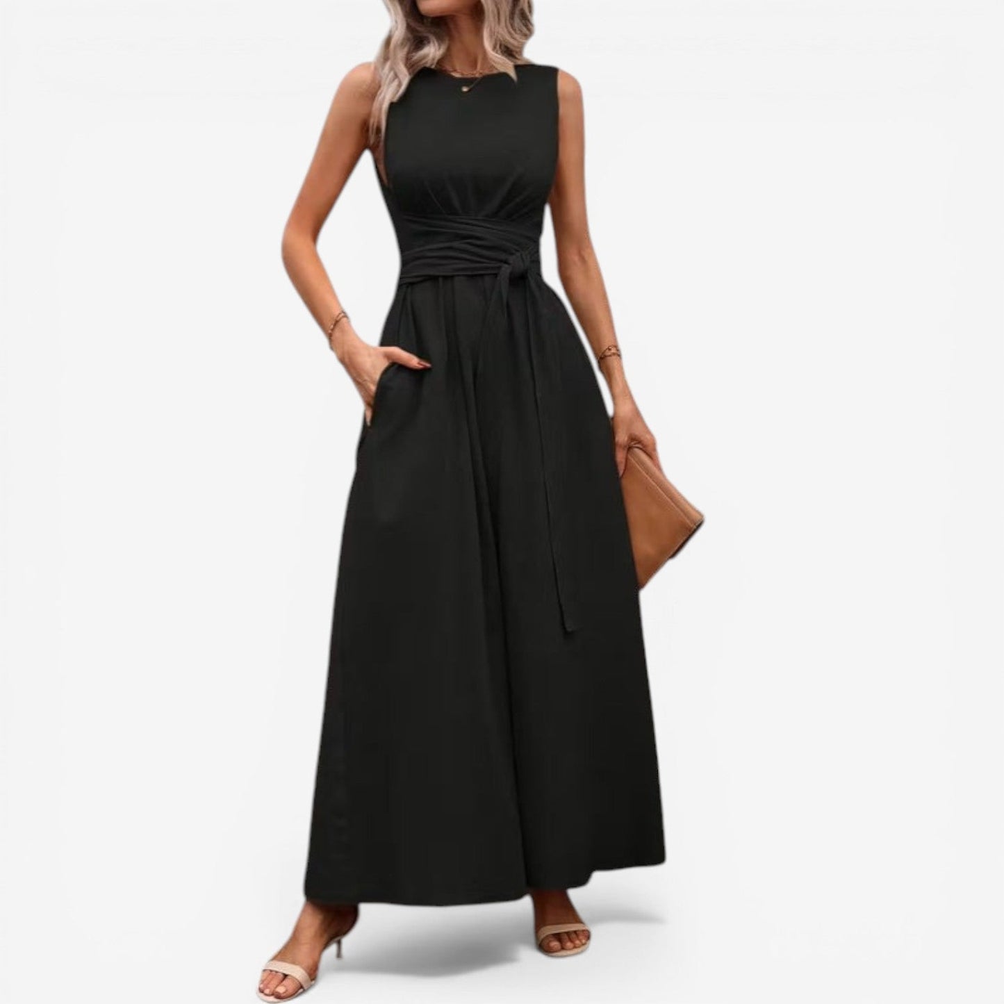 Tilina | Sleeveless Tie Waist Maxi Dress